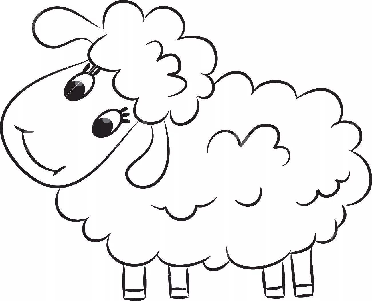 Soft coloring book lamb for children 2-3 years old