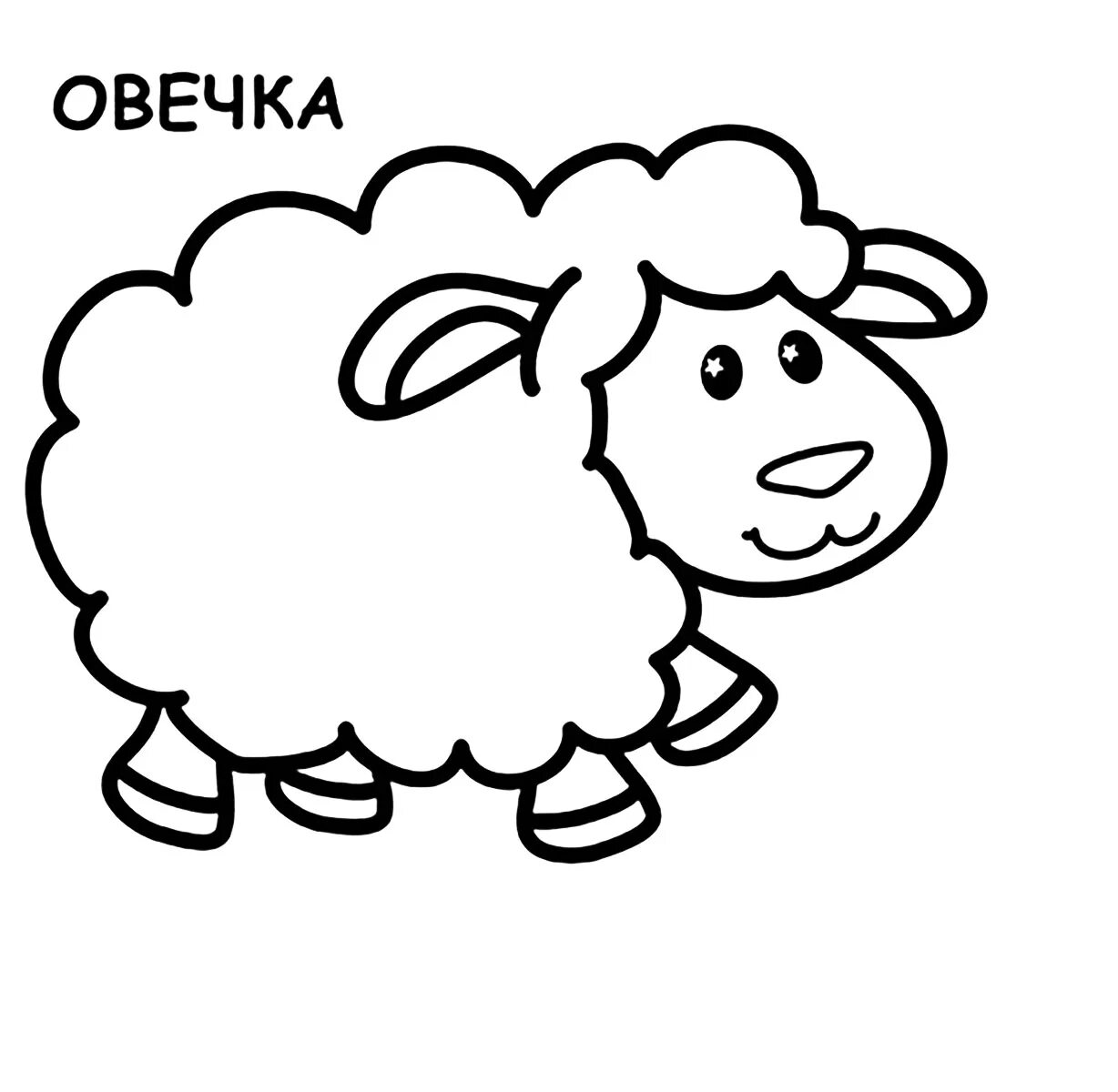 Snuggly coloring page lamb for 2-3 year olds