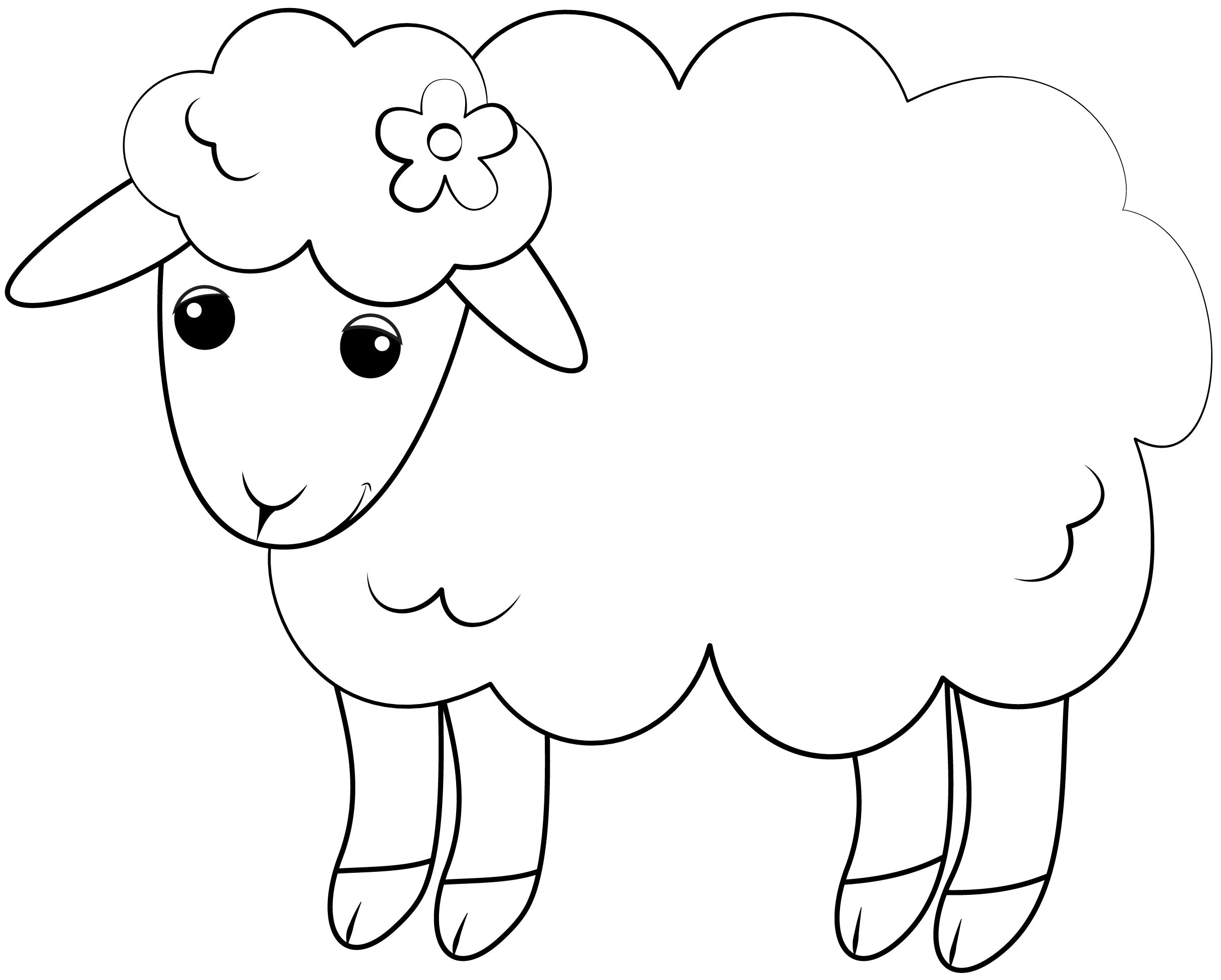 Furry lamb coloring book for children 2-3 years old