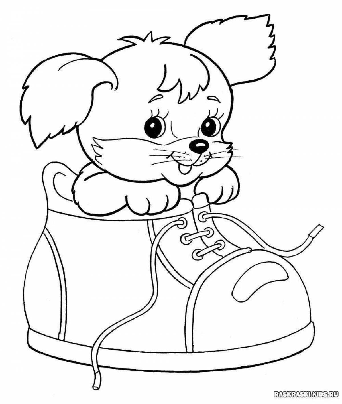 Dog coloring page for 5-6 year olds