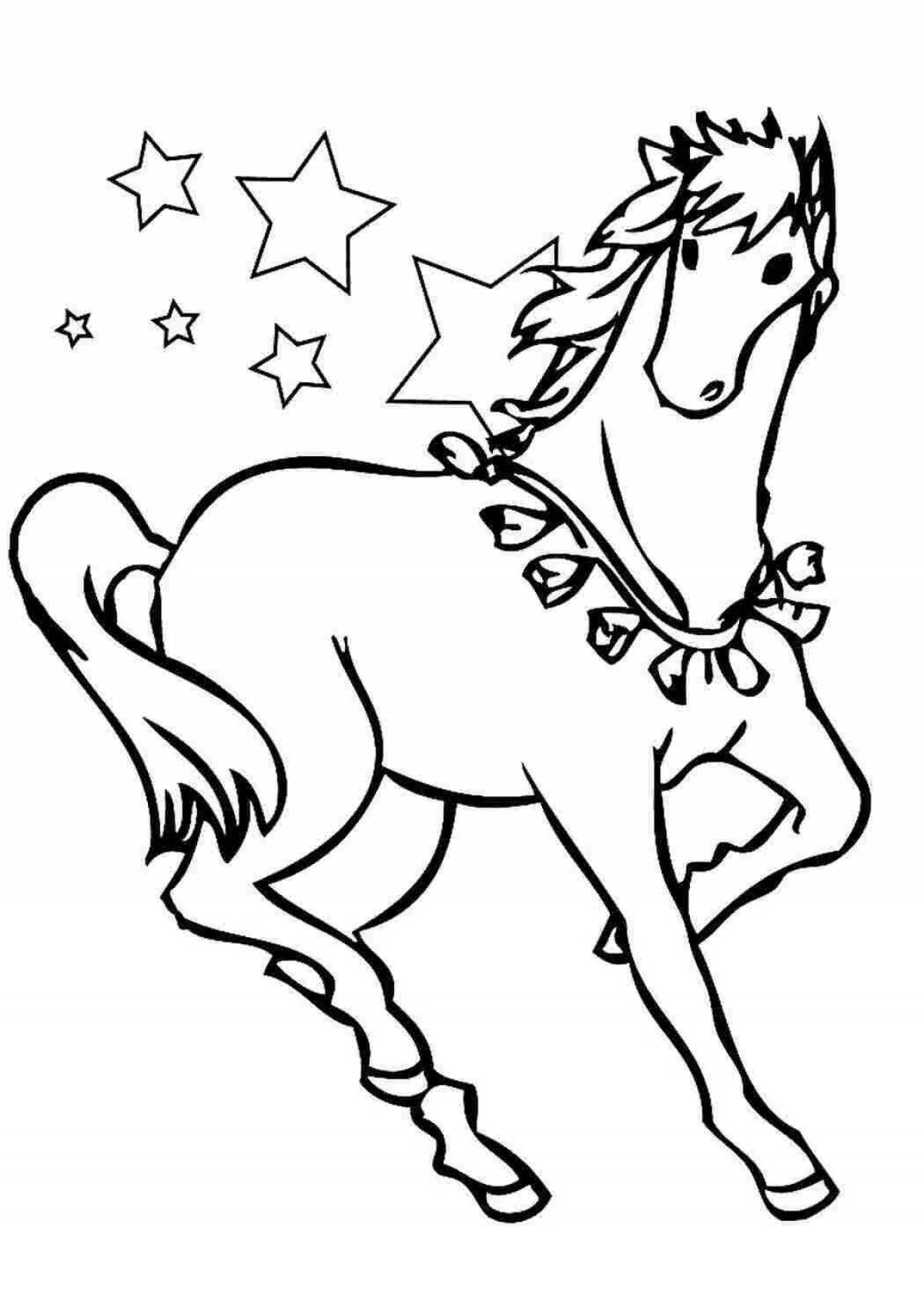 Буйная раскраска лошадь для детей 4-5 лет