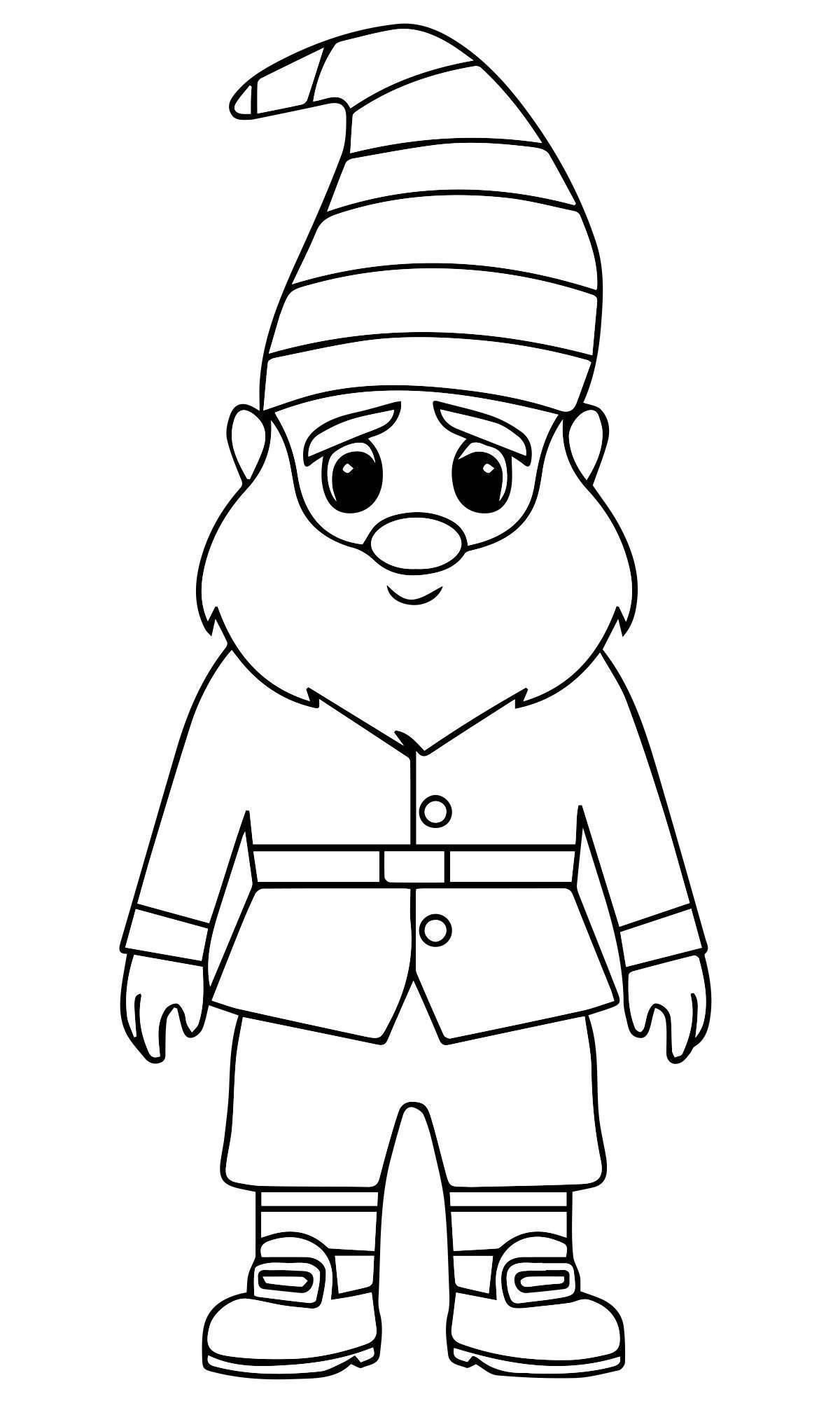 Colorful gnome coloring book for 3-4 year olds