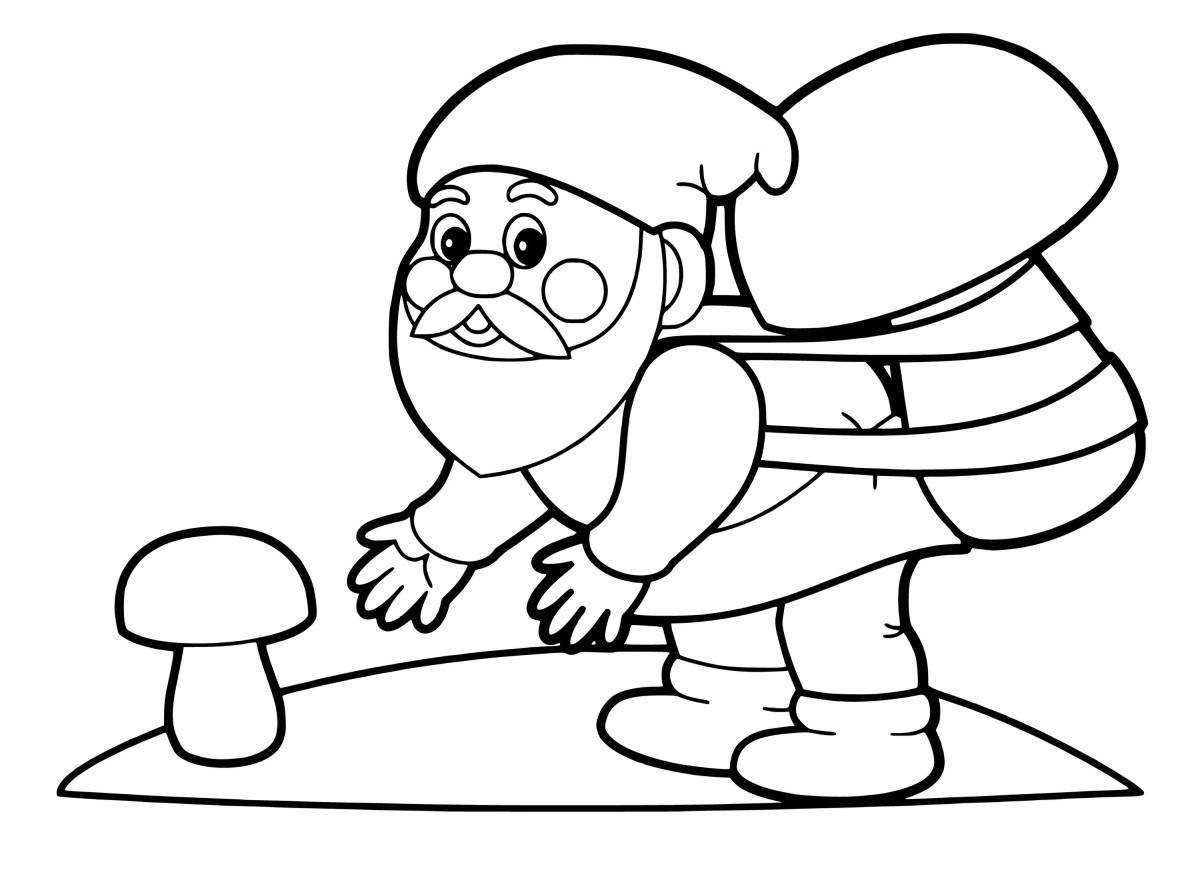 Adorable gnome coloring book for 3-4 year olds
