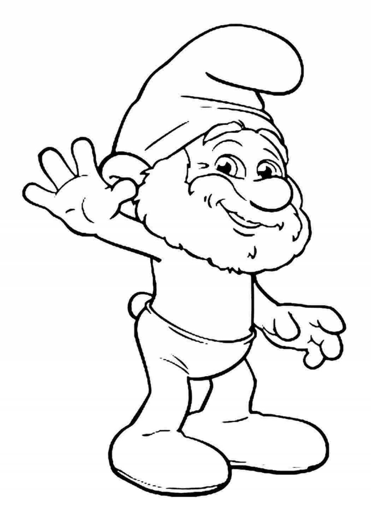 Coloring gnome for children 3-4 years old