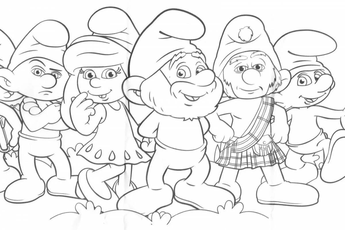 Magic gnome coloring book for 3-4 year olds