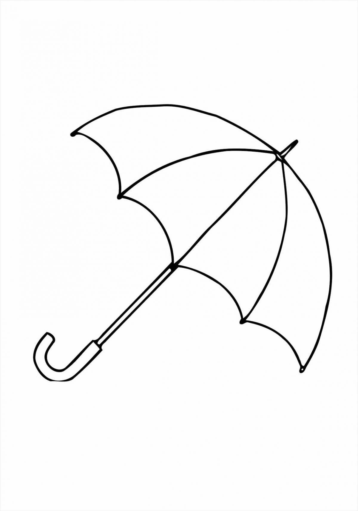 Красочная раскраска зонтик для детей 4-5 лет