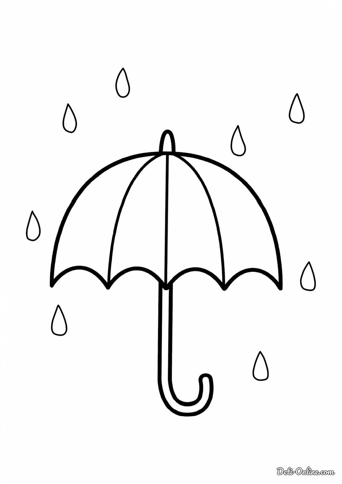 Coloring bright umbrella for children 4-5 years old