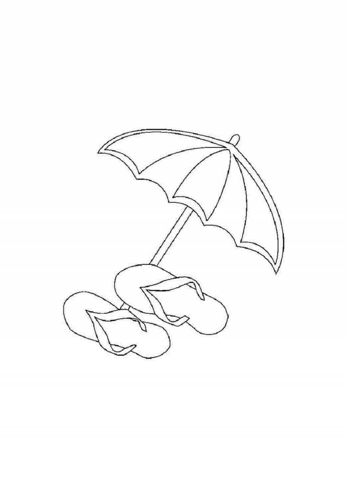 Цветная раскраска зонтика для детей 4-5 лет