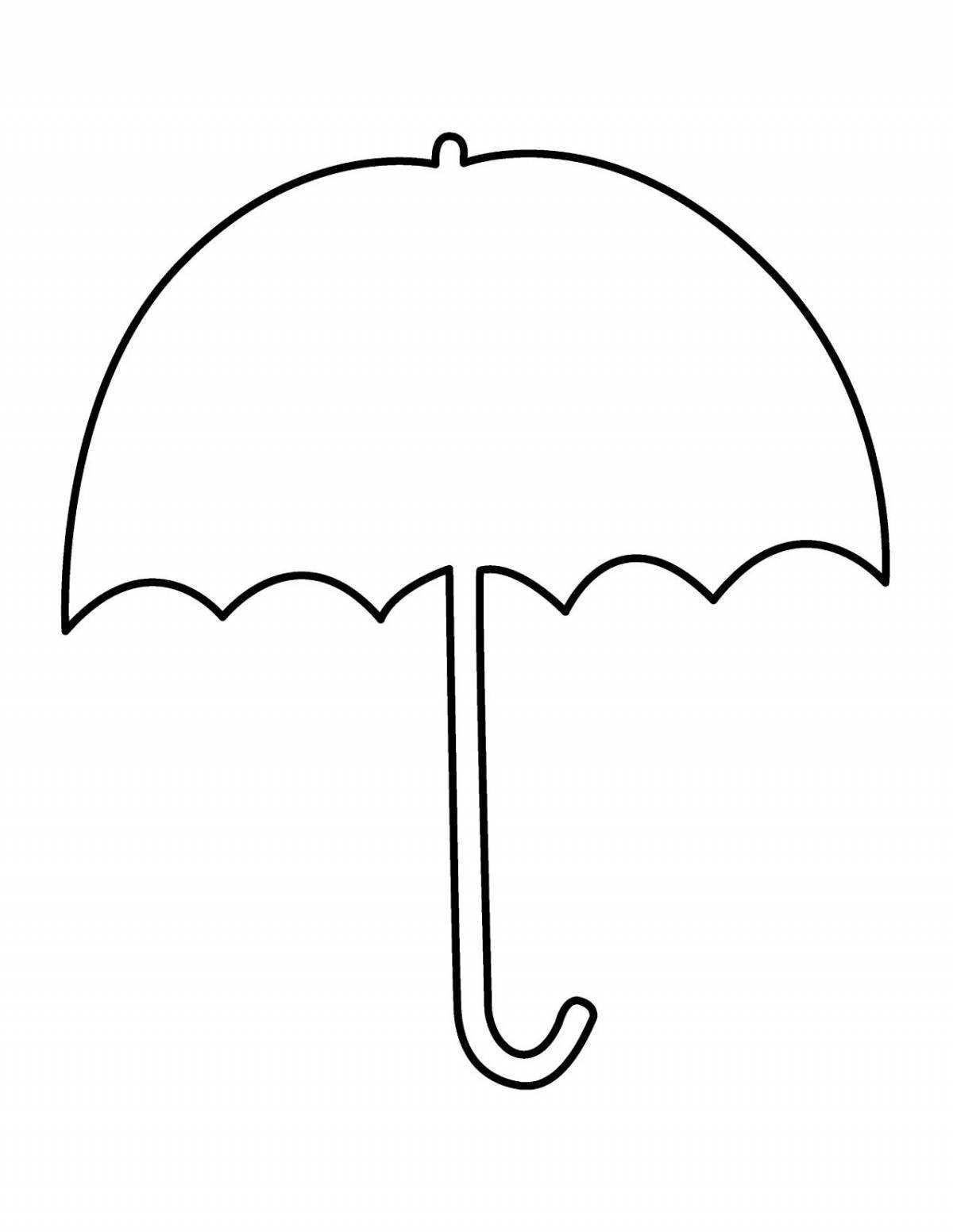 Coloring rainbow umbrella for 4-5 year olds