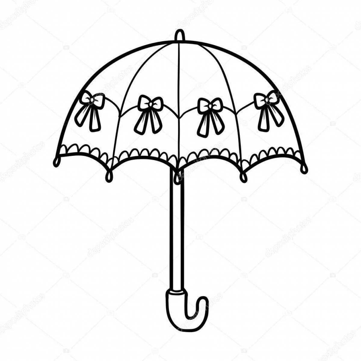 Multicolored umbrella coloring book for 4-5 year olds