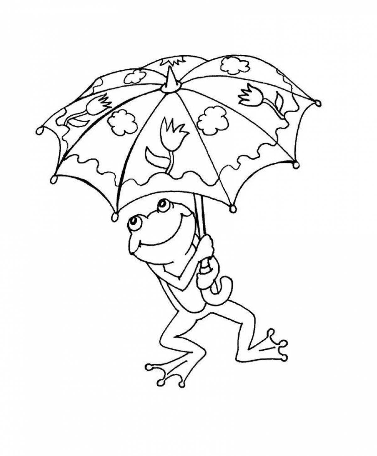 Colorful coloring pages with umbrellas against insects for children 4-5 years old