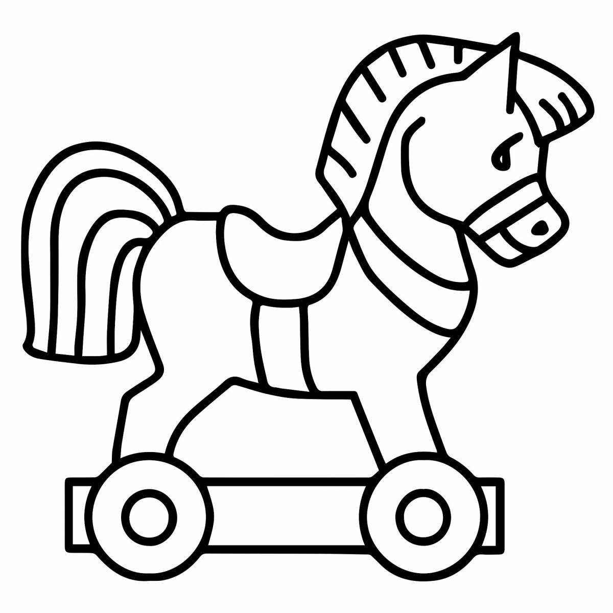 Amazing horse coloring page for 2-3 year olds