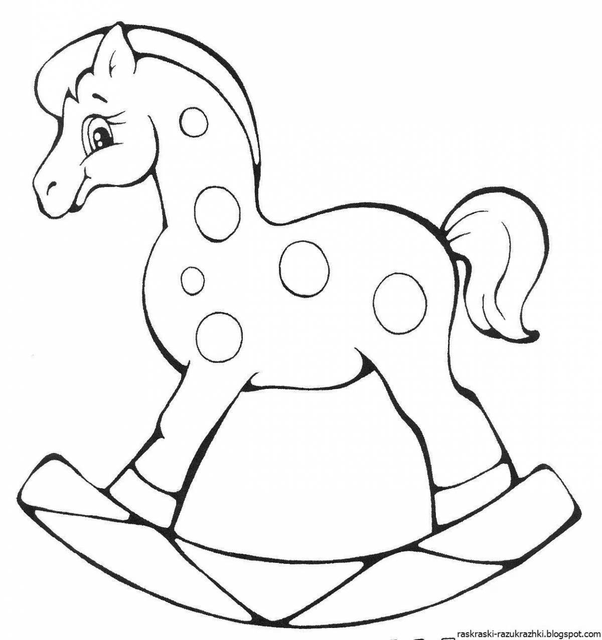 Сказочная лошадь-раскраска для детей 2-3 лет