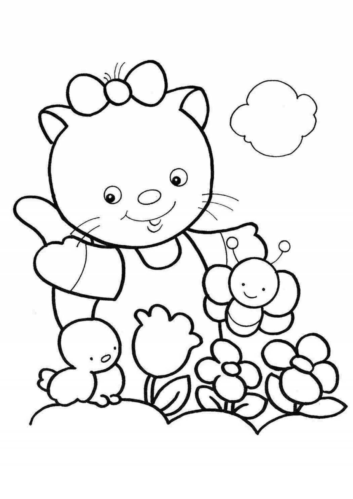 Fun coloring book for 3-4 year olds