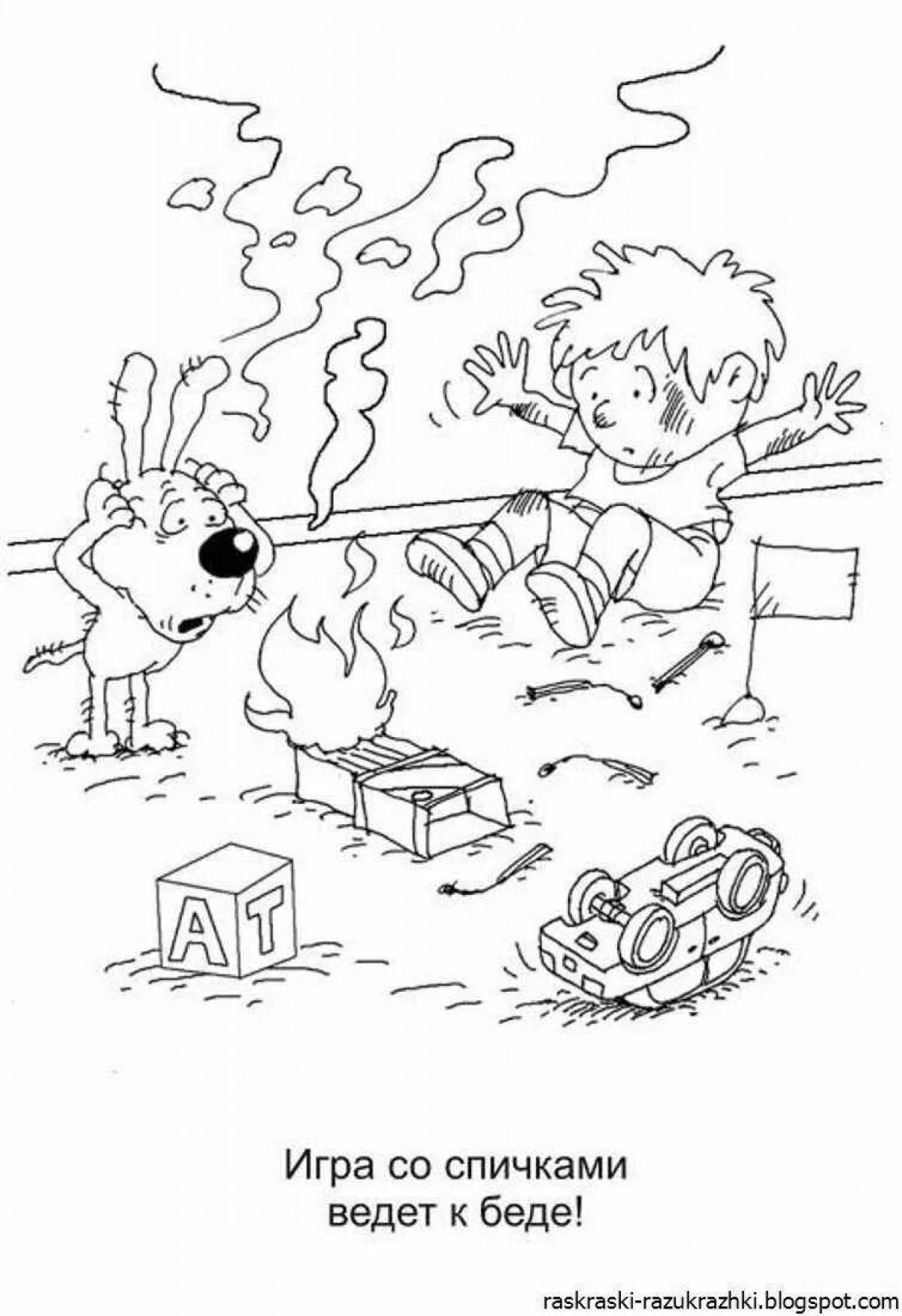 Fire alarm coloring page