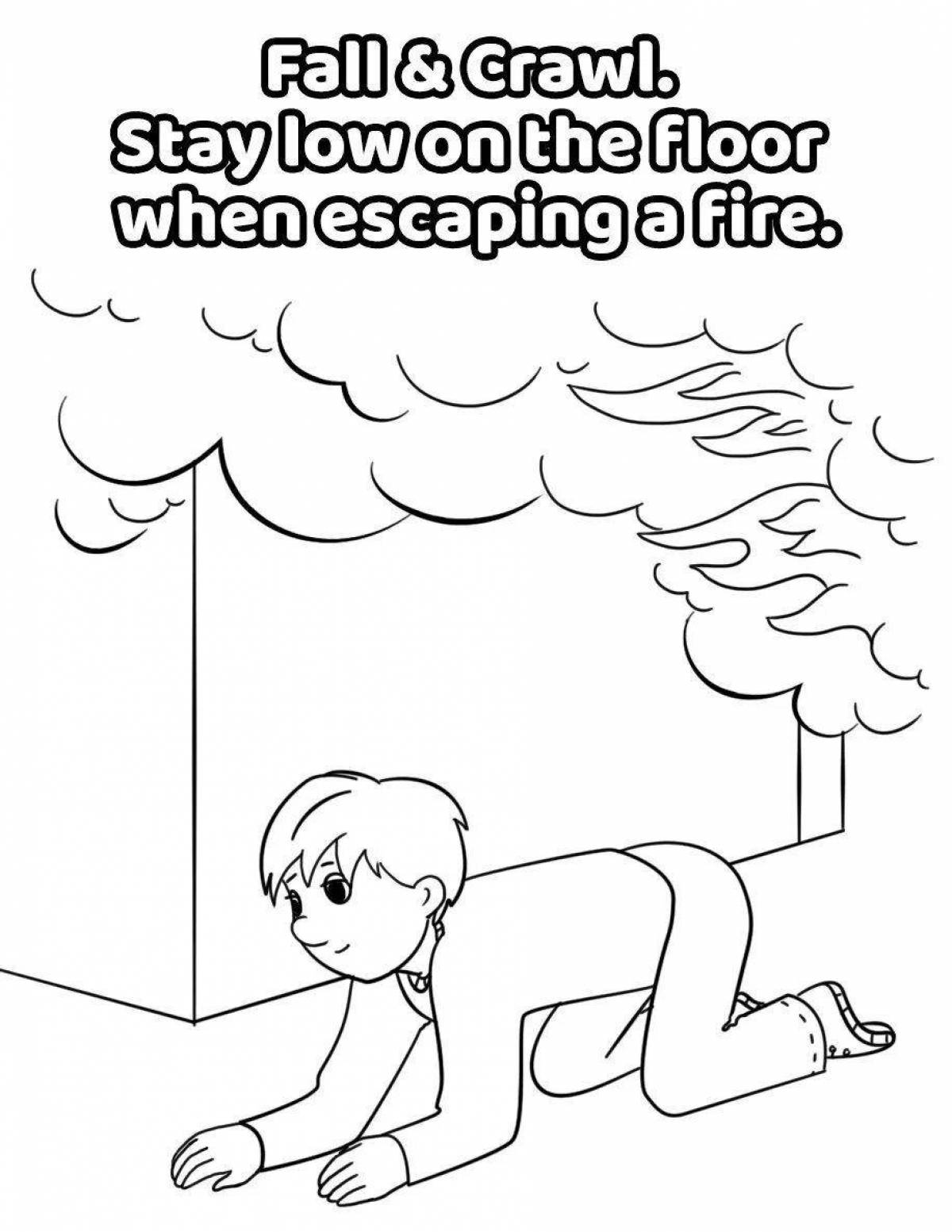 Colouring funny fire extinguisher