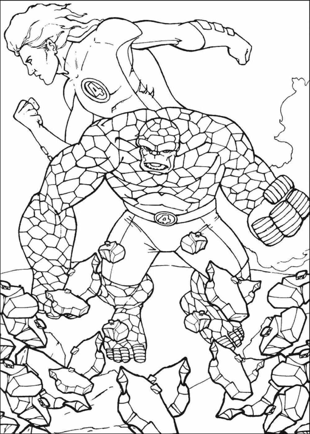Bold superhero coloring book for 4-5 year olds