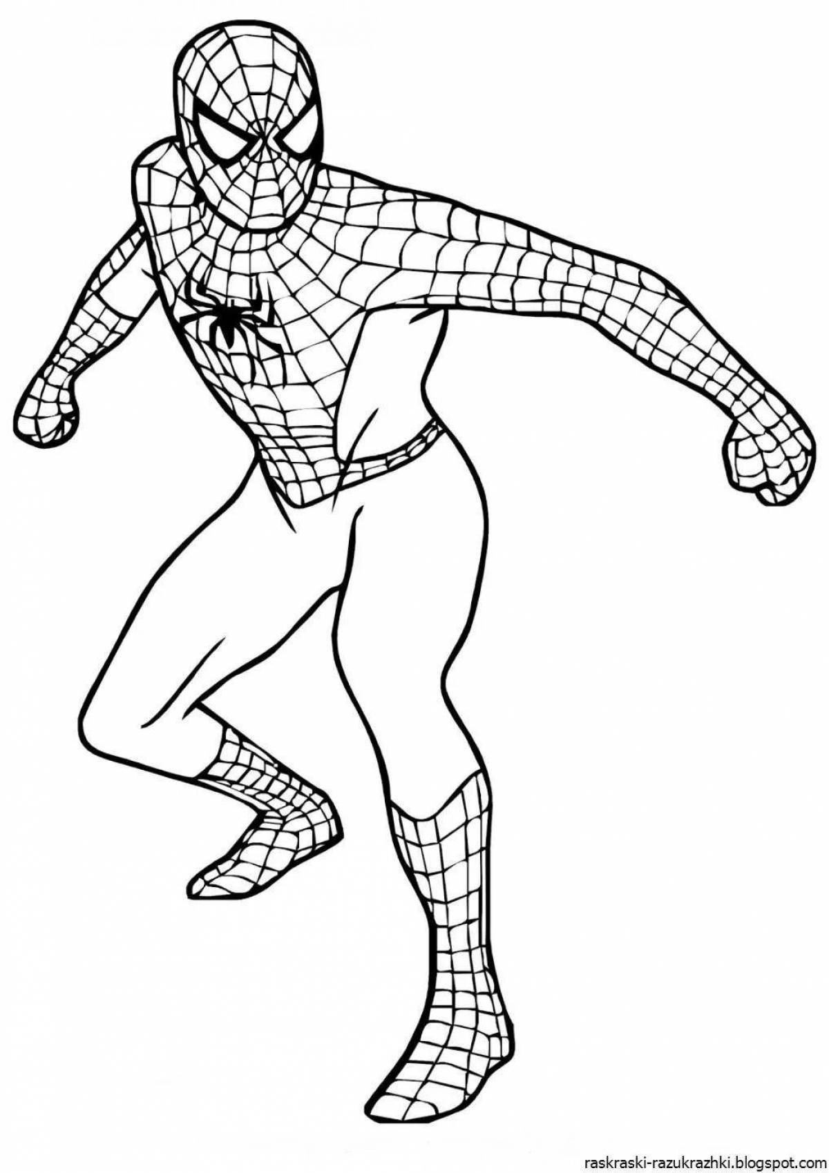 Amazing superhero coloring page for 4-5 year olds