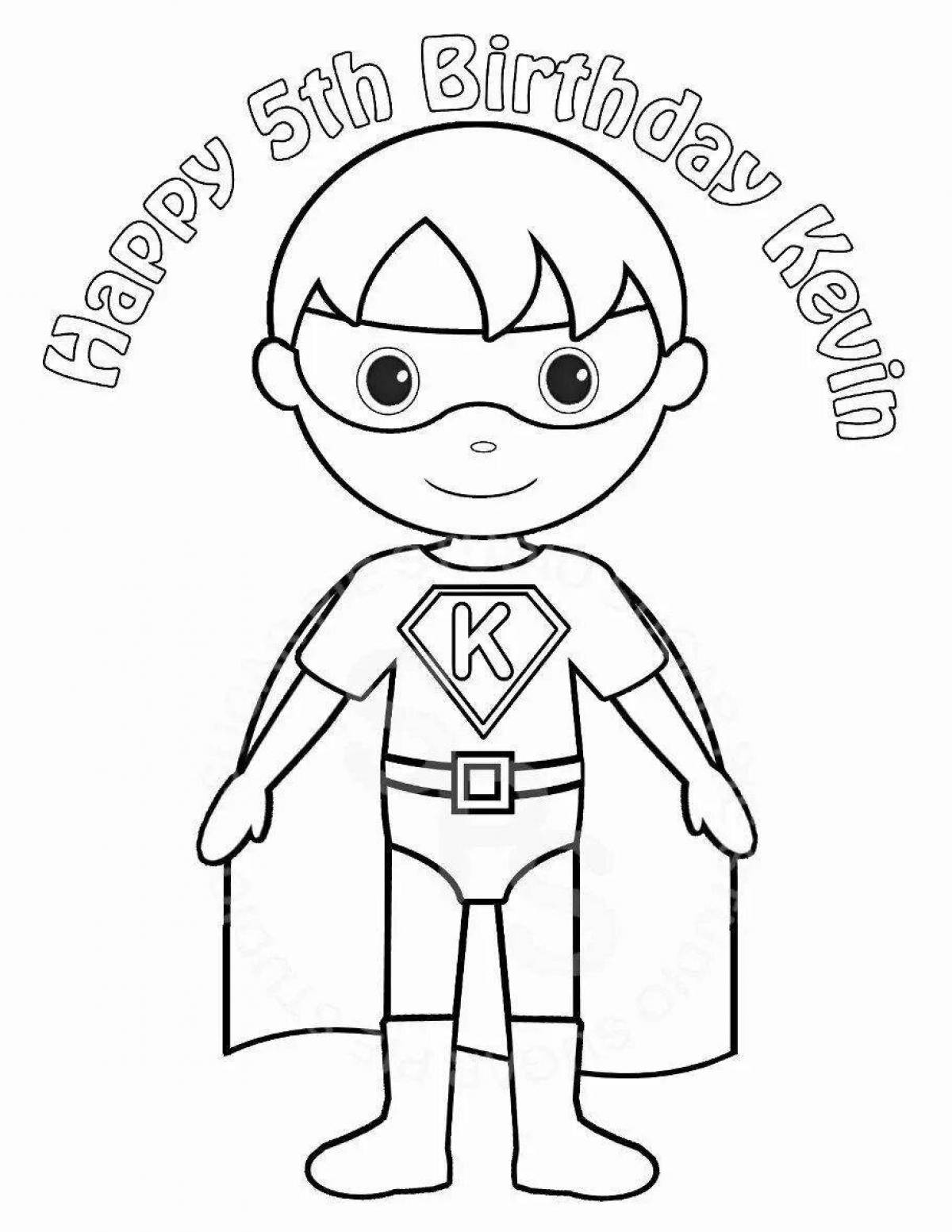 Adorable superhero coloring book for 4-5 year olds
