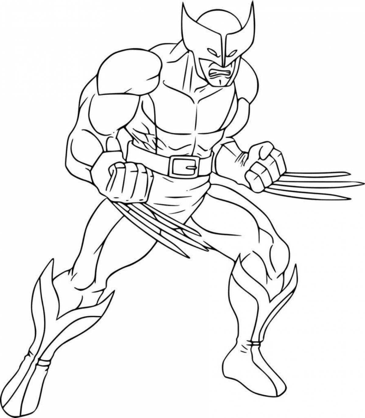 Playful superhero coloring page for 4-5 year olds
