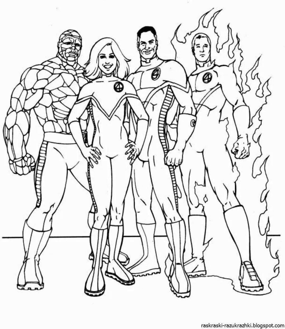 Creative superhero coloring book for 4-5 year olds