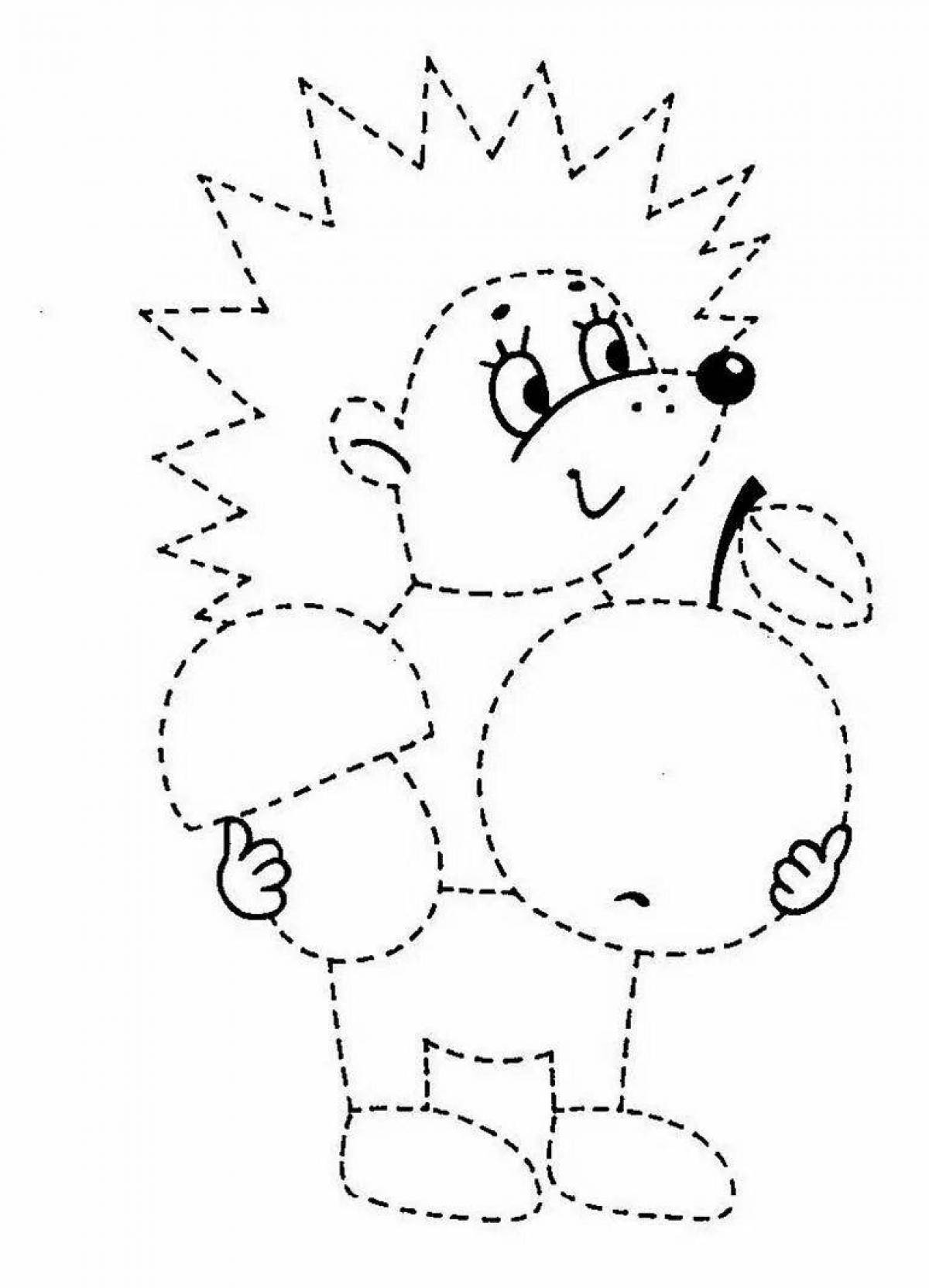 Color explosive outline coloring page for 3-4 year olds