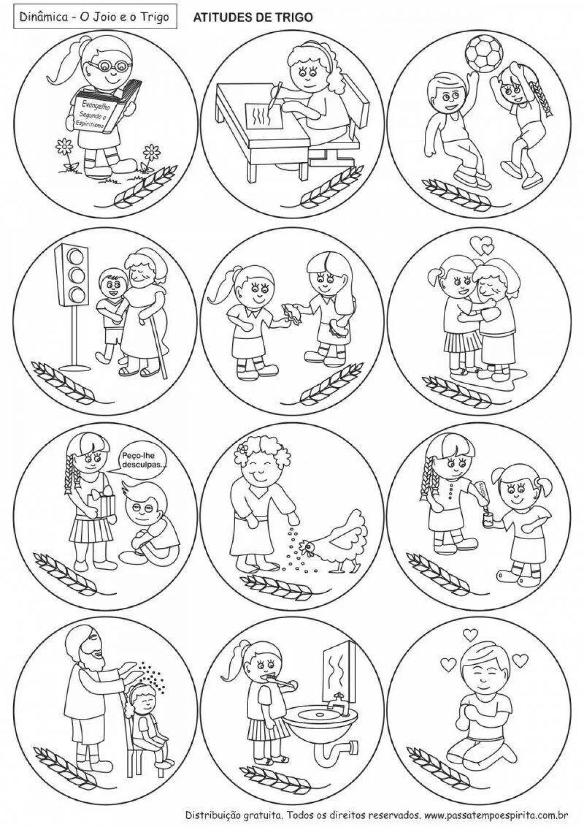 A fun coloring template for elementary school students