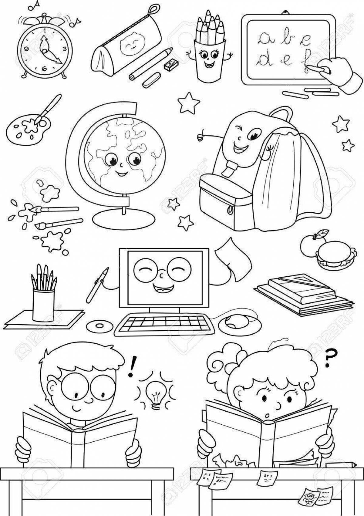 Primary school coloring template