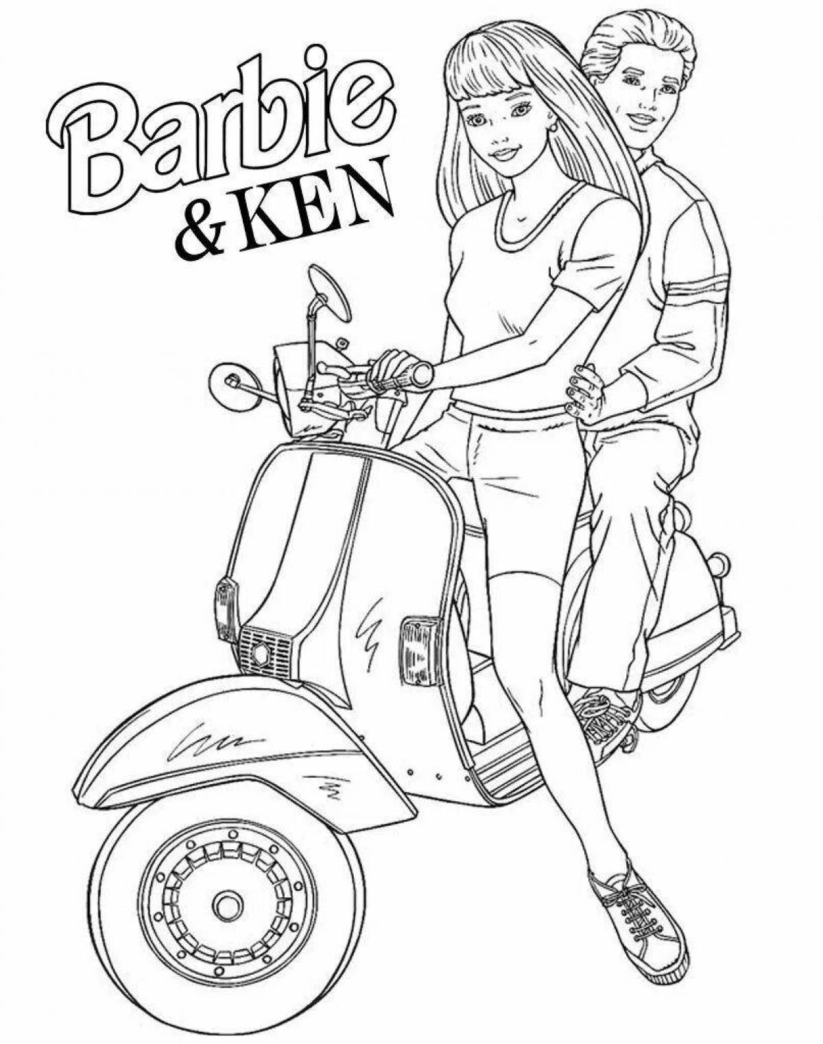 Awesome Barbie and Ken coloring book for girls