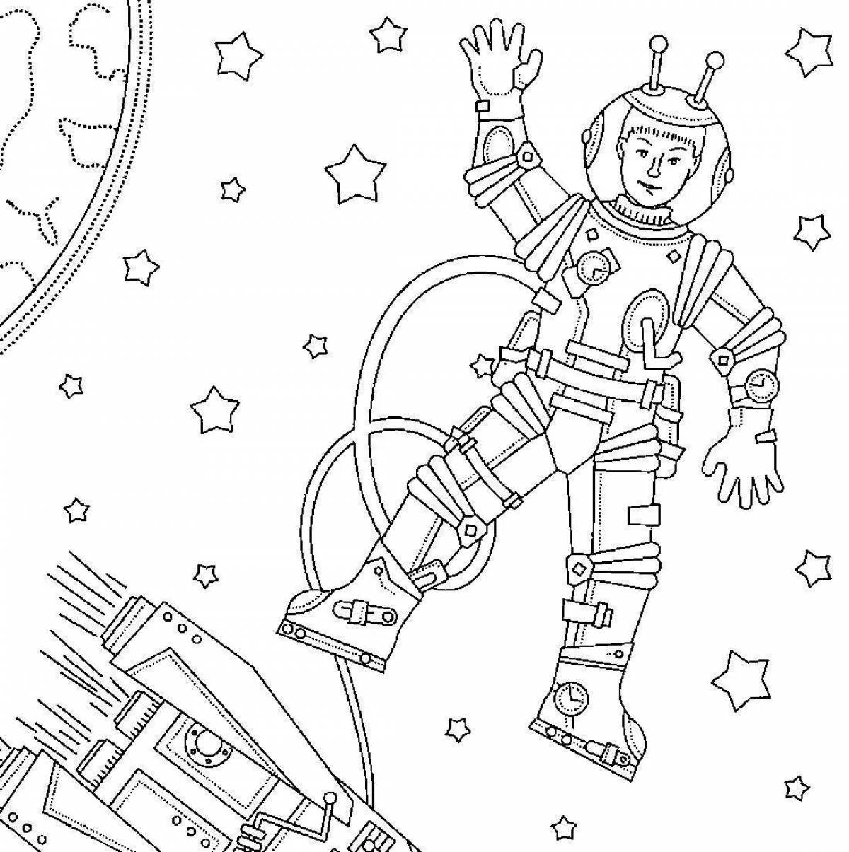 Amazing spaceship coloring page