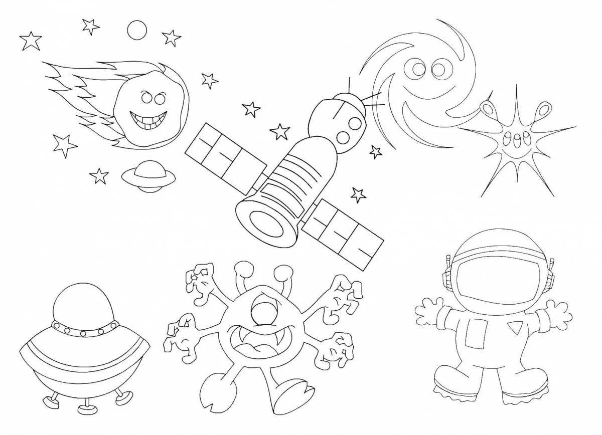 Coloring page nice astronaut on mars