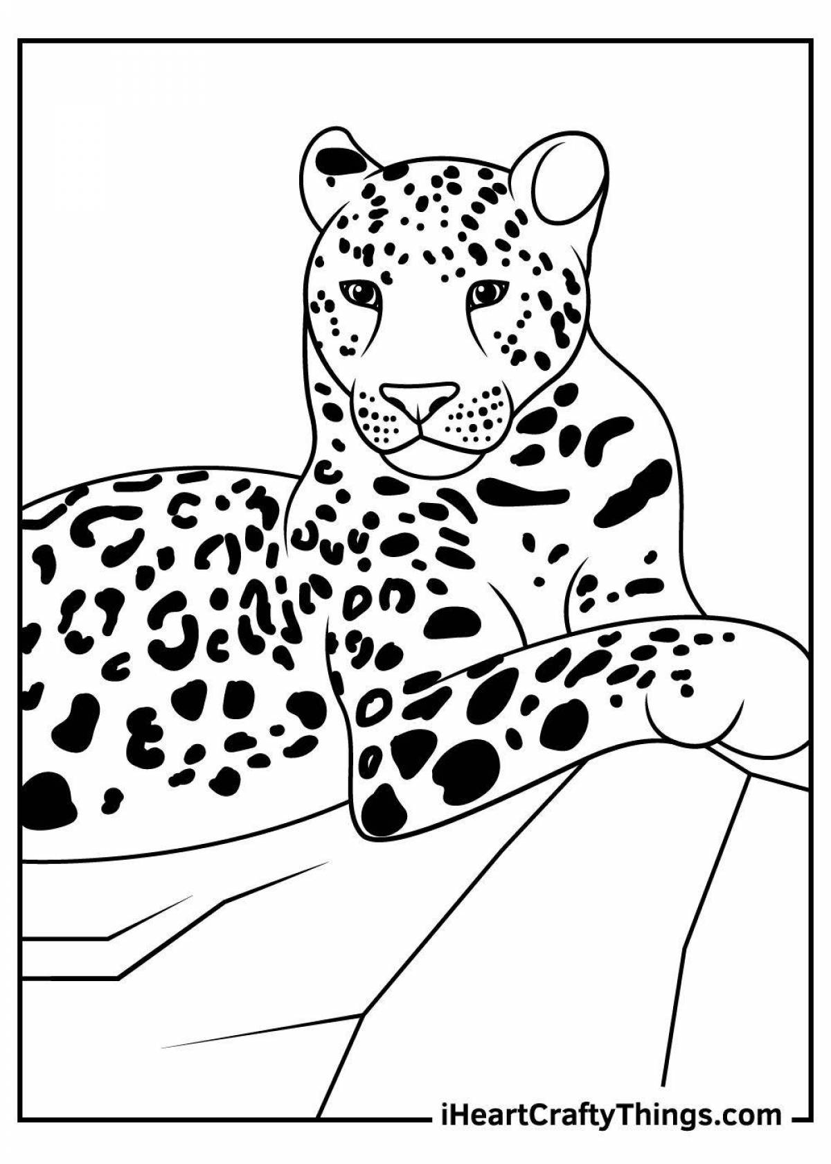 Colorful leopard coloring book for children 5-6 years old