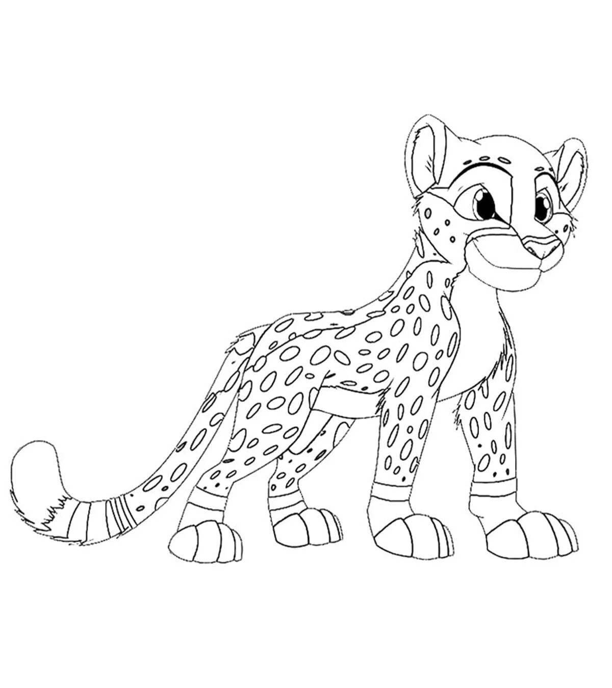 Раскраска «яркий леопард» для детей 5-6 лет