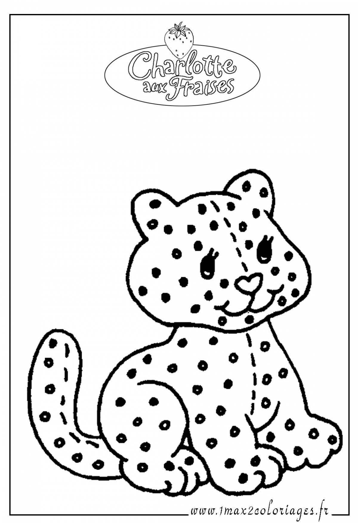 Playful leopard coloring book for 5-6 year olds