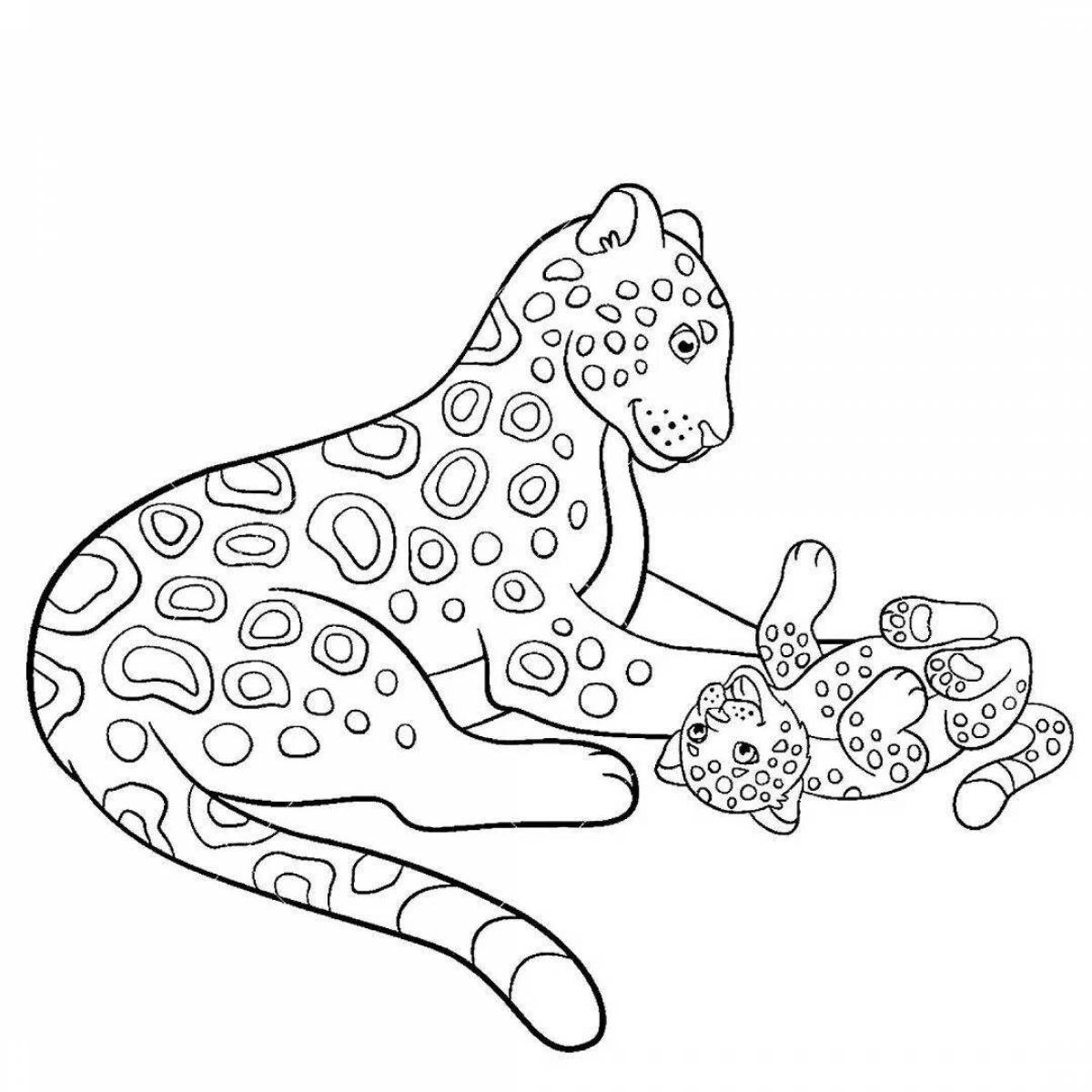 Intriguing leopard print coloring book for 5-6 year olds