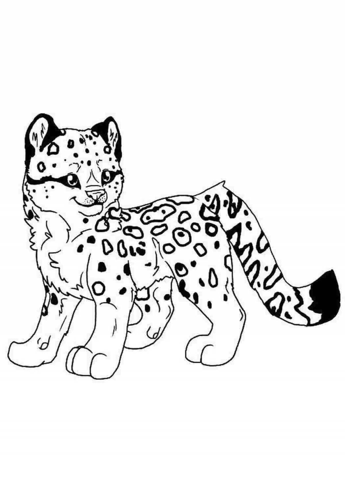 Magic leopard coloring book for children 5-6 years old