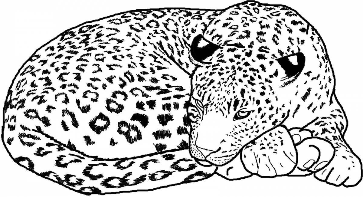 Творческая раскраска леопарда для детей 5-6 лет