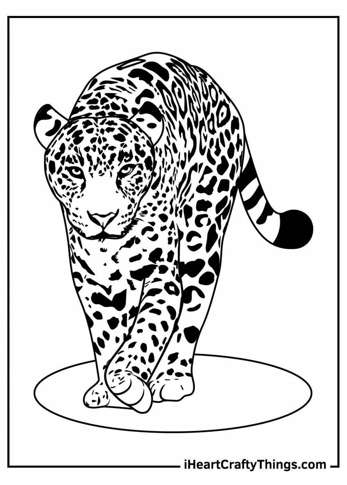 Artistic leopard coloring for children 5-6 years old