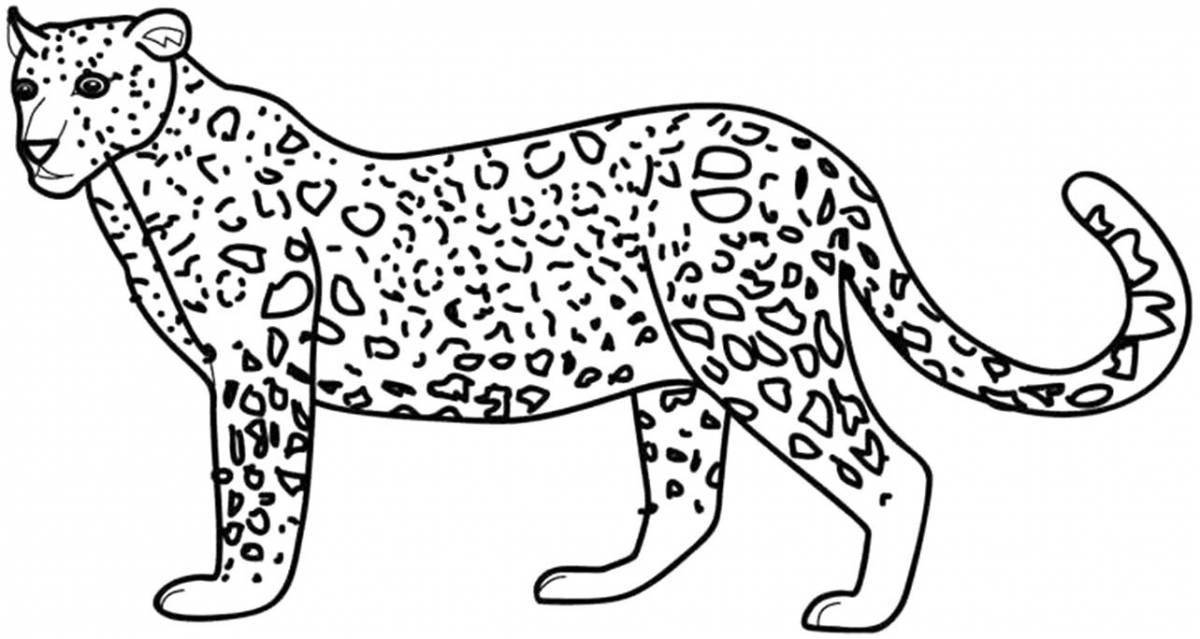 Detailed leopard coloring book for 5-6 year olds