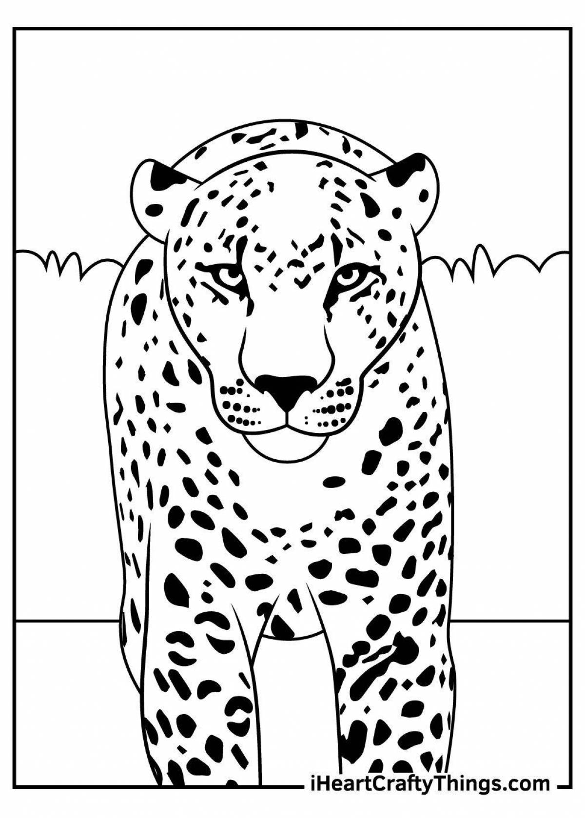 Сложная леопардовая раскраска для детей 5-6 лет
