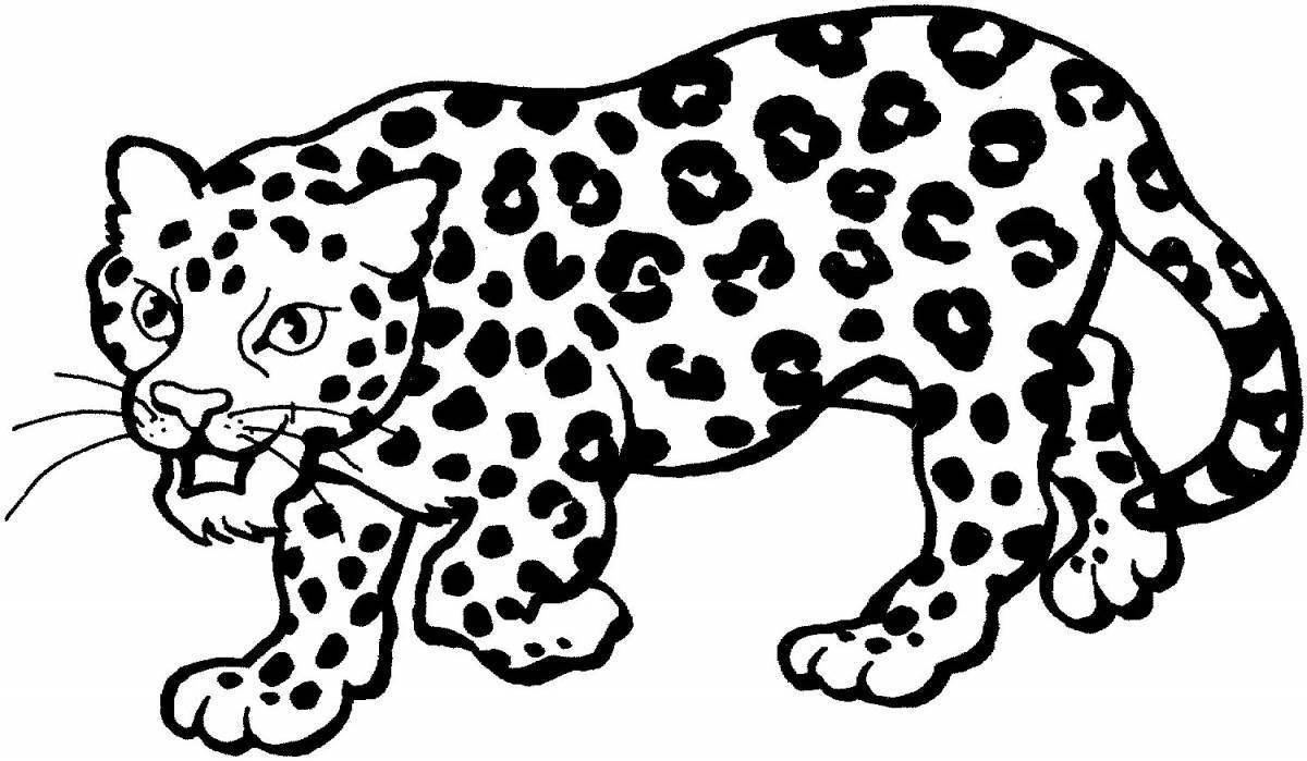 Замысловатая раскраска леопарда для детей 5-6 лет