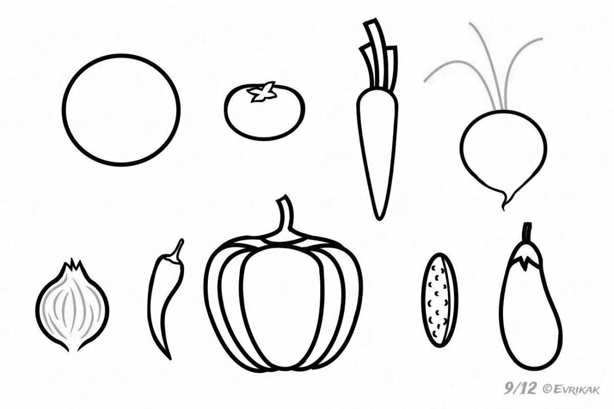 Colouring vegetables for children aged 5-6