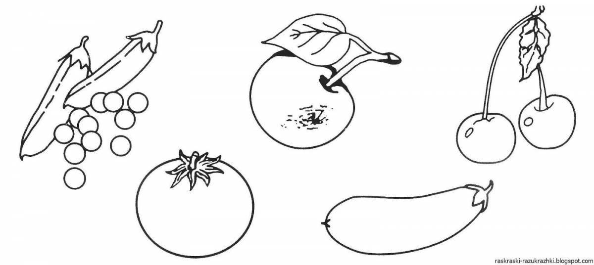 Coloring pages with vegetables for children 5-6 years old