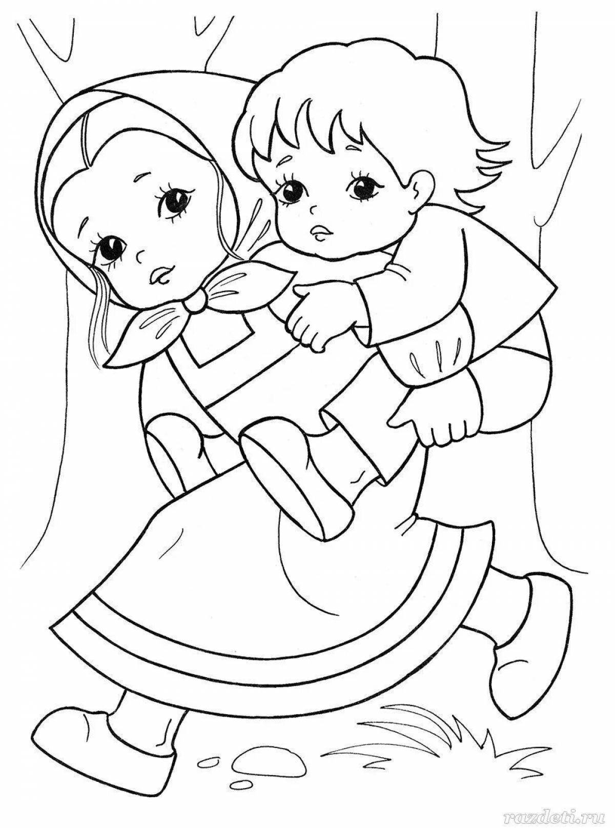 Beautiful coloring geese swans for children