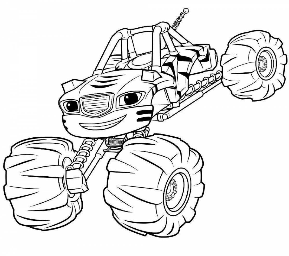 Glowing Flash and Wonder Cars Coloring Pages for Kids