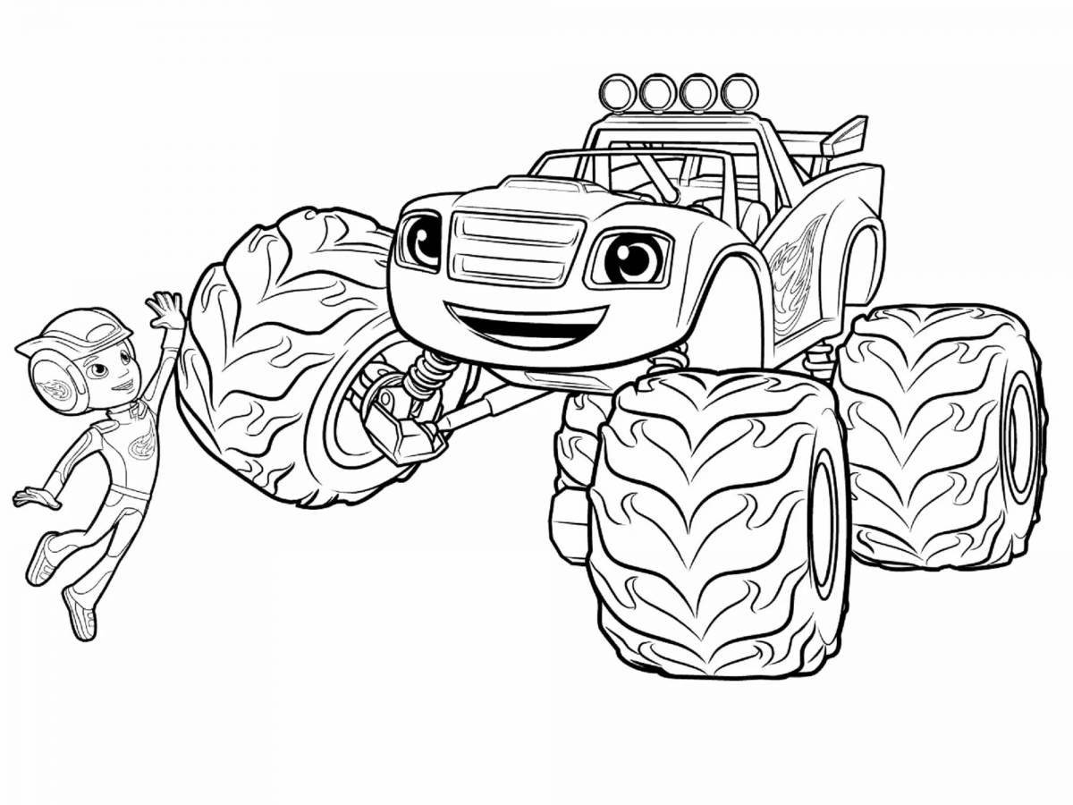 Exquisite flash and wonder cars coloring pages for kids