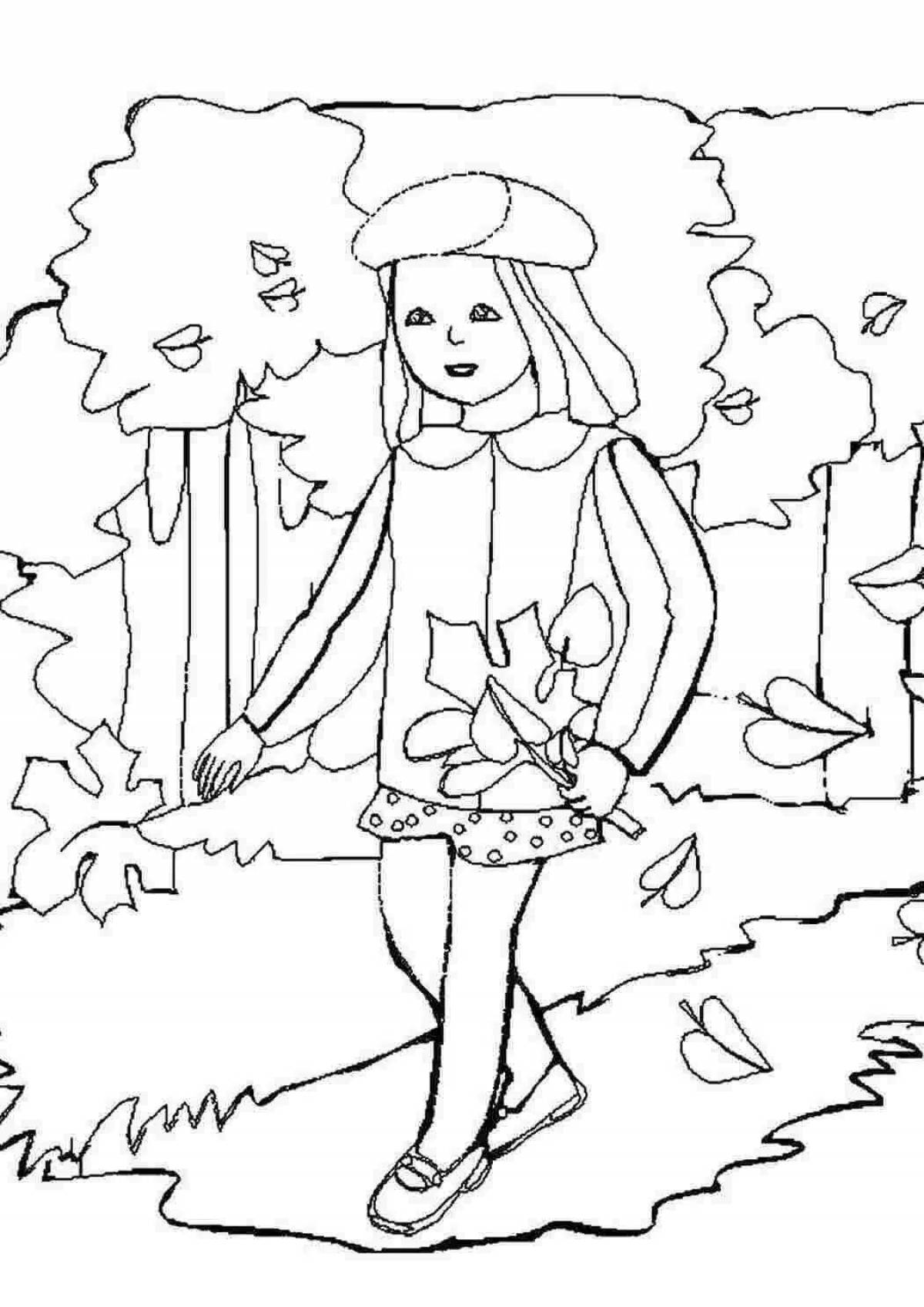 Fabulous autumn coloring for children 6-7 years old