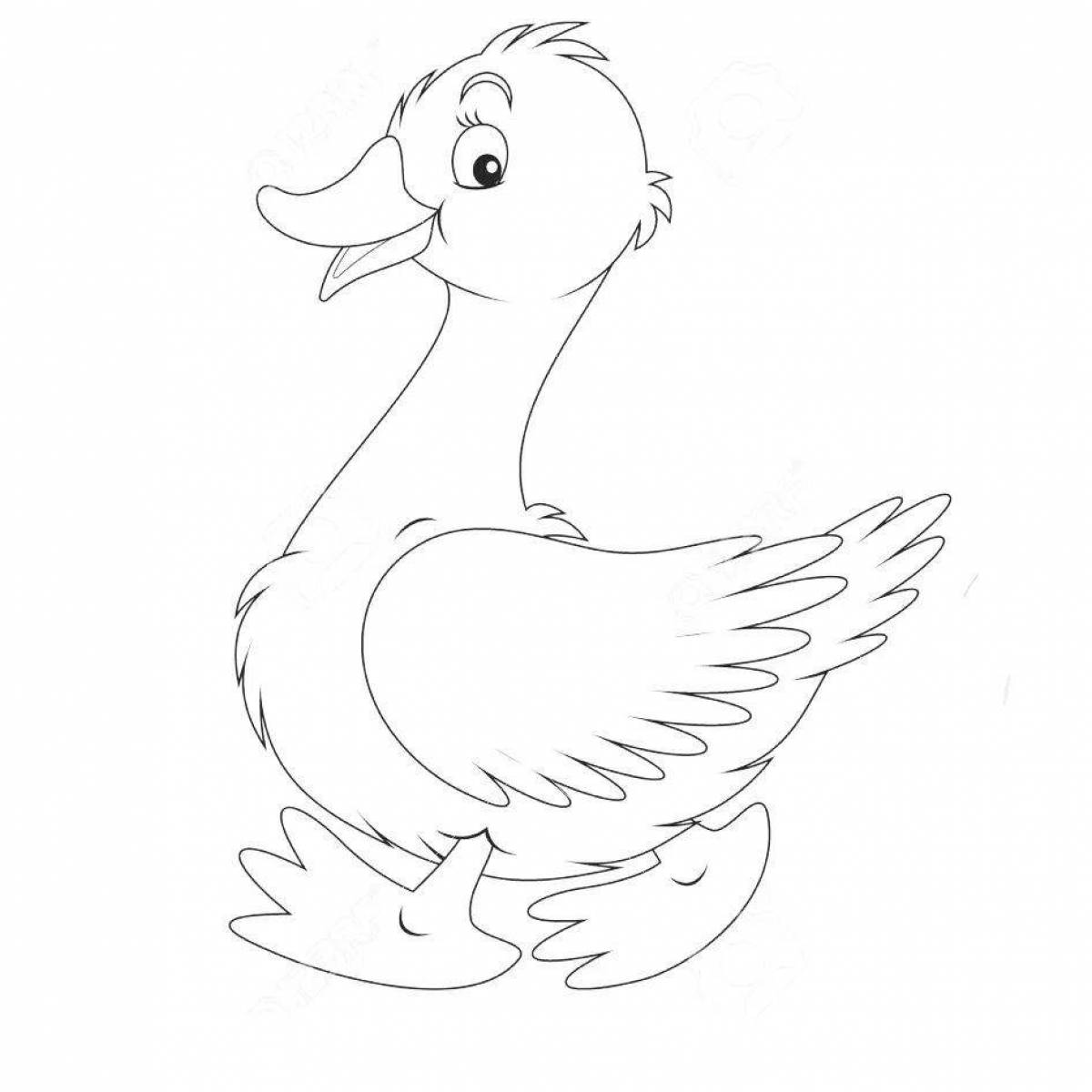Coloring book joyful goose for children 6-7 years old