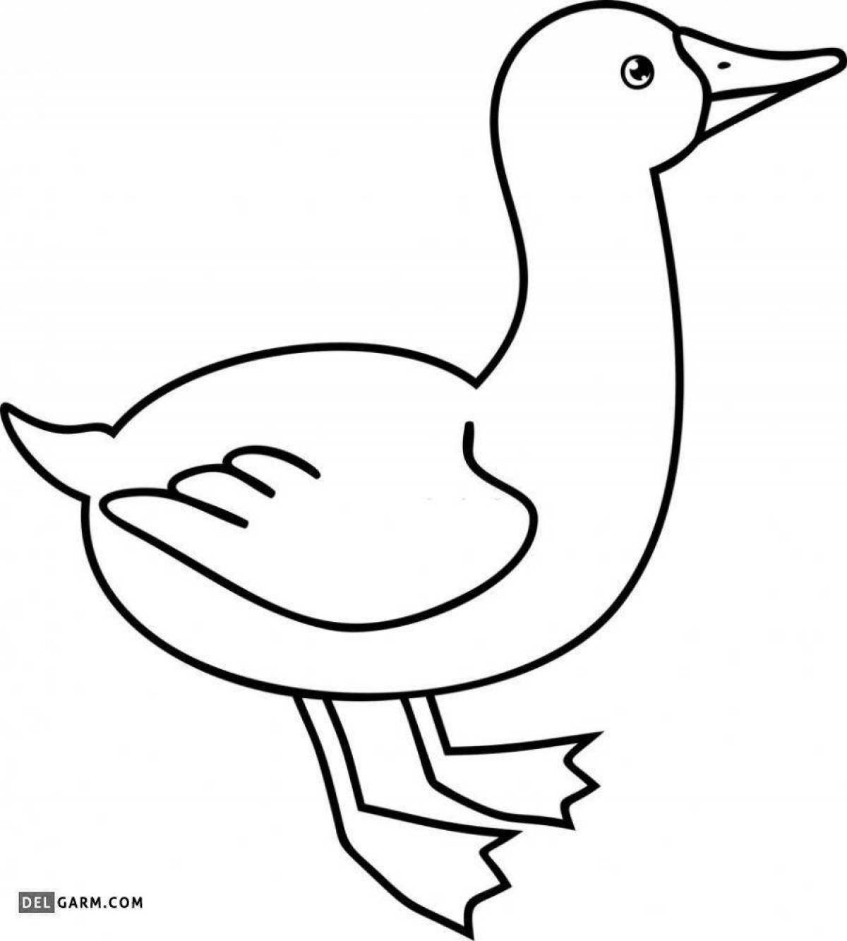 Adorable goose coloring book for kids 6-7 years old