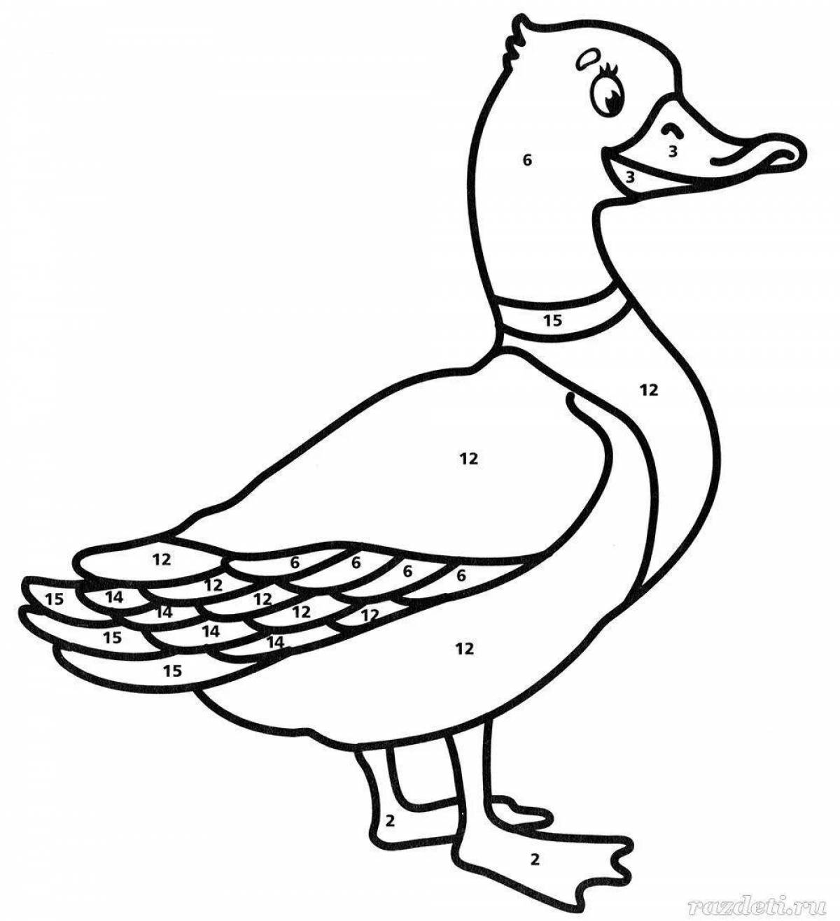 Gorgeous Goose Coloring Page for 6-7 year olds